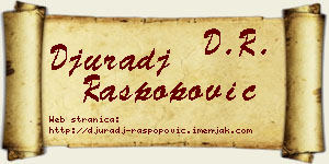 Đurađ Raspopović vizit kartica